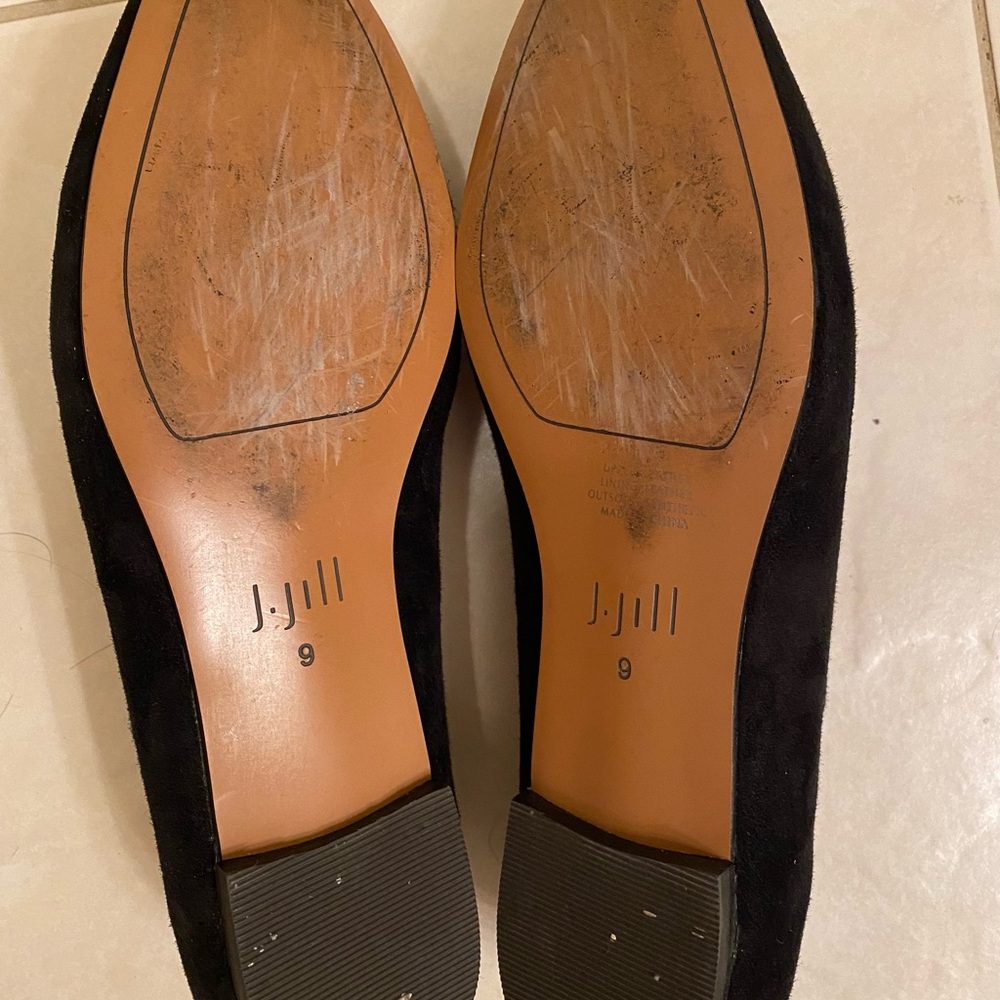 J.jill j Jill Black Suede Leather Loafers Velvety texture Holidays Career preppy - Picture 5 of 7